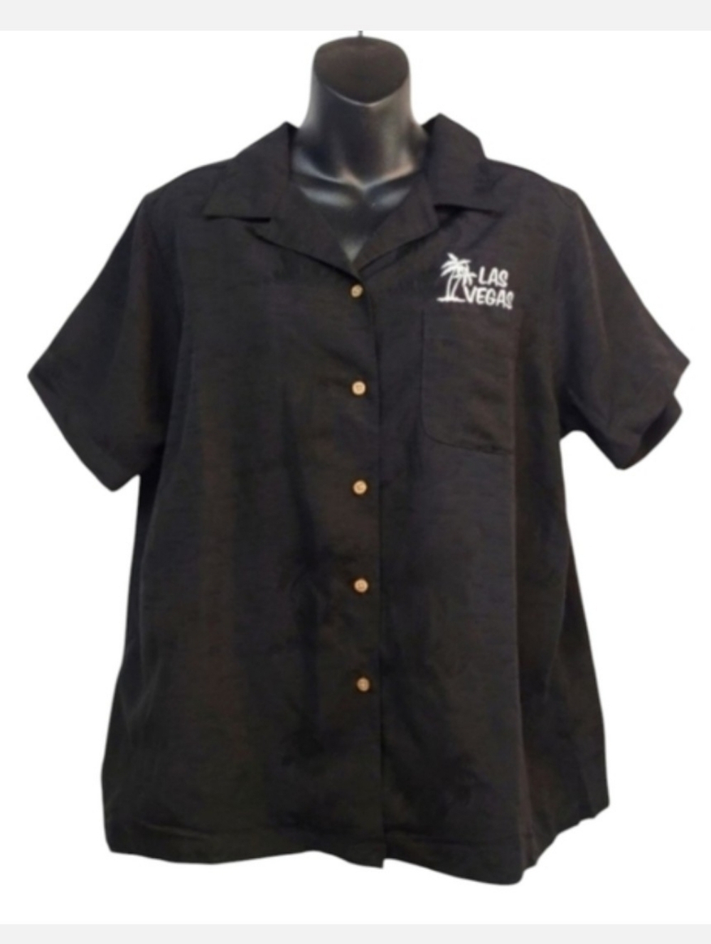Ultra Club Cabana Breeze Las Vegas Ladies Button Down Black Short ShortsleXL NWT